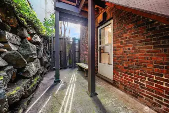 Patio outside your back door.