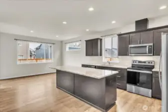 Grand Kitchen With Center Island