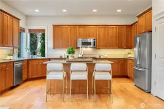 Chief's kitchen with granite island