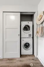 Your unit's very own stacked washer and dryer make everyday cleaning convenient.