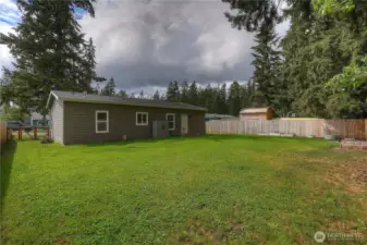 The fenced back is a nice blank canvas to create your own private oasis!