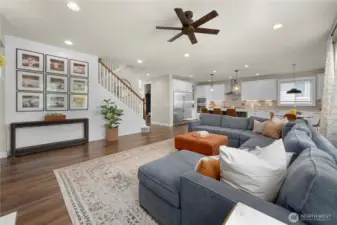 Stylish custom shiplap adds texture and warmth throughout home