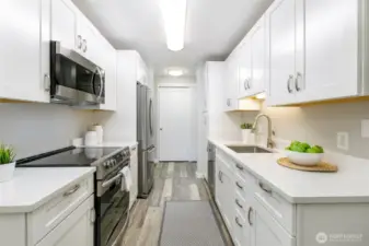 Newly updated kitchen adds a modern and timeless flair.