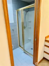 Privacy door for shower and toliet.