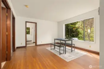 The main floor has a great play room or studio space.
