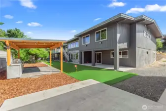 Picture from before fences were installed to divide the yard space