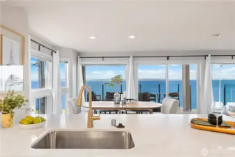 Enjoy the view from the light and bright kitchen.