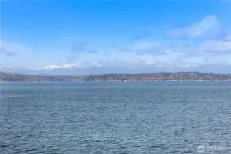 Enjoy expansive views of the Puget Sound with the Cascades in the background, right from your private deck.