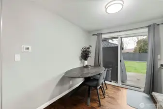 Eating area adjacent to kitchen.