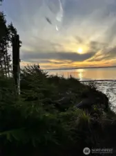Sunset from the bay front ledge.