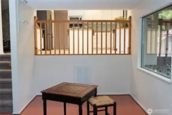 view of the kitchen from lower extra room
