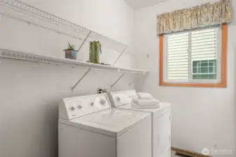 Laundry is located off of the family room and garage.
