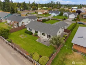 Drone shot of backyard