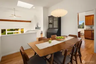 Dining room that is connected off kitchen and another flex open space room.