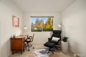 One of the bedrooms set up as an office.