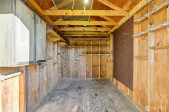 One of 2 storage sheds