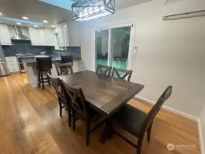 dining room with slider access to back deck