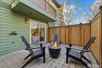 Fenced back patio area