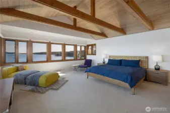 Light-filled primary suite with generous proportions and sweeping views, blending comfort and elegance in a truly private setting.