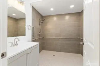 Walk in shower in primary