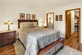 The primary bedroom features a bathroom ensuite and extra-large walk-in-closet.