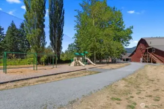 Playground and trail.