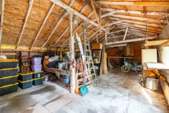 Photo of shop/storage space. Used to function as a horse stable, bring your hobbies and make this your own!