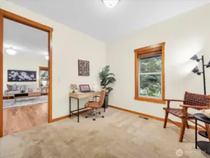 You can see the living room, from the office