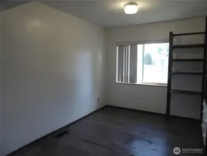 The dining room is spacious with built-ins.