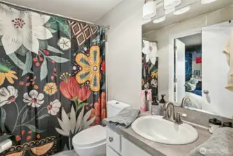 Full bath on upper level