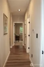 hallway adjoining spare bedrooms