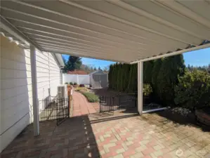 Showing the covered patio and complete privacy.