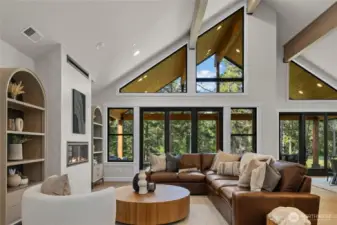 Open concept picturesque living room.