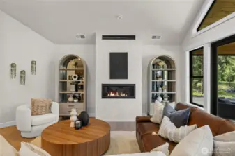 Open concept picturesque living room.