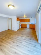 Living room and kitchen.