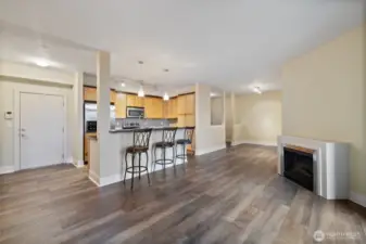 Bright interior with lots of natural light.