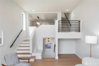 Living room opens to kitchen area