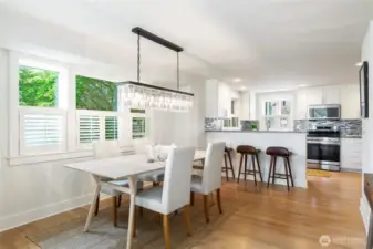Dining room opens to kitchen