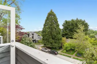 Private deck off living room