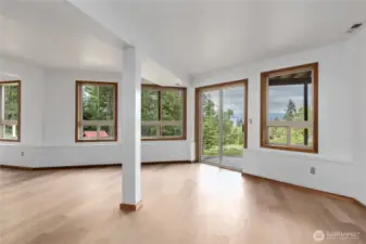 Gorgeous views from the lower level. This large living space has also a separate entrance through slider.