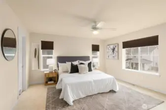HUGE spacious primary bedroom (one of two primary bedrooms)