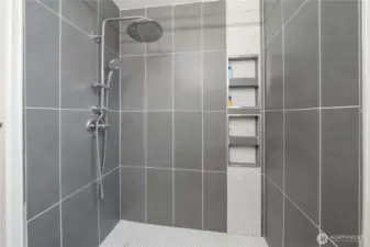 Upgraded tiled shower