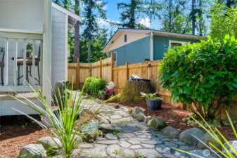Stone Walkway Leading to the Backyard