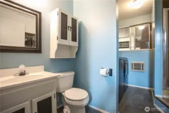 Downstairs 3/4 Bathroom with Laundry