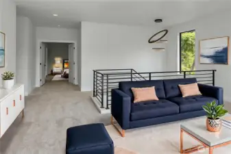 Open concept loft (virtually staged, photo of similar home in separate community)