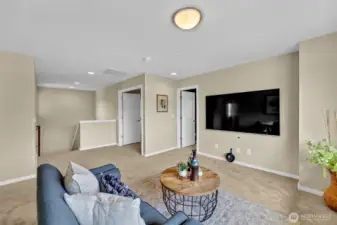 View from bonus room toward stairs and two of the 4 bedrooms upstairs