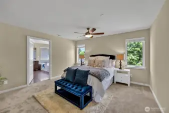 Primary bedroom with ensuite bath.