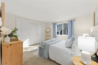 A sunny and spacious one bedroom with room for everything and a nice long closet!