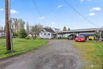 Driveway of the house in the mobile park