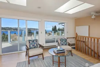 The stairway leads to the lower level.